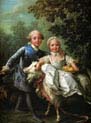 the comte d artois and his sister clotilde mounting a goat 